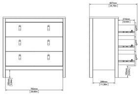 Бял нисък скрин 82x80 cm Madrid – Tvilum