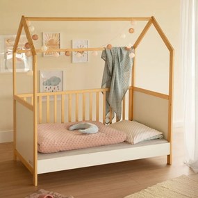 Детско легло в бял и естествен цвят 70x140 cm - Roba