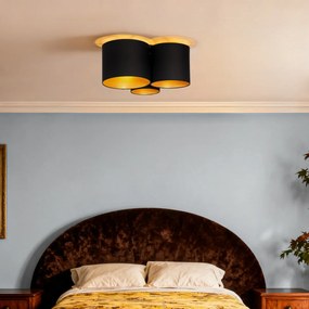 Таванна лампа черна със златен интериор 3-светлина - Multidrum