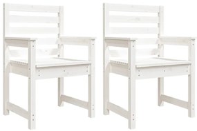 824054 vidaXL Градински столове 2 бр бели 60x48x91 см борово дърво масив