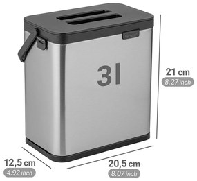 Контейнер за компостируеми отпадъци в матово сребрист цвят 3 l Colin – Wenko