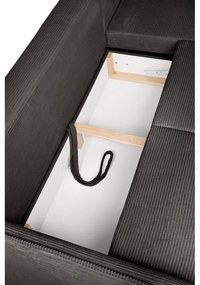 Сив сгъваем ъглов диван от рипсено кадифе (десен ъгъл) Tori – Bonami Selection