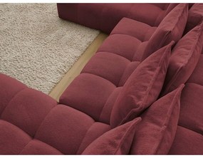 Бордо шенилов сгъваем/с място за съхранение ъглов диван (ляв ъгъл/U форма) Everest – Bobochic Paris