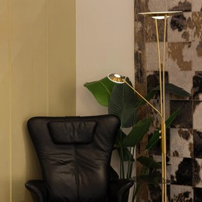 Подова лампа злато с лампа за четене с LED и USB порт - Sevilla