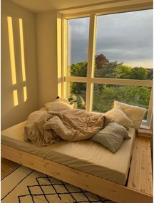 Двойно легло от масивен бор с включена подматрачна рамка в естествен цвят 140x200 cm Merge – Karup Design