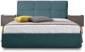 Тапицирано легло Manhattan-Petrol-150 x 200-Χωρίς μηχανισμό ανύψωσης