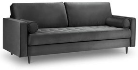 Тъмно сив диван от кадифе , 219 см Santo - Milo Casa