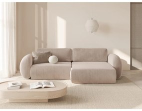 Бежов кадифен сгъваем/с място за съхранение ъглов диван Tonale – Cosmopolitan Design