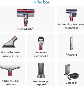 Вертикална прахосмукачка Dyson V11 Fluffу 476550-01 2в1, 185AW, 0.54 л, 125 000 об/мин, Автономия 60 мин, 3 режима, LCD, Никел/червен