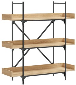 837688 vidaXL Библиотека 3 рафта сонома дъб 100x33x108,5 см инженерно дърво