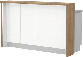 Островна кухненска пейка Hudson-Length: 160 cm.-White-Pacific Walnut