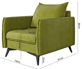 Зелено кресло Juli Bis – Ropez