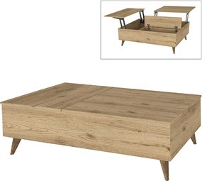 Масичка за кафе Roy с меламинов полиморфен цвят сепет дъб 121x69x40см.