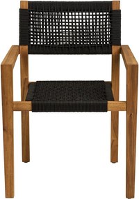 Черен градински стол от масивно дърво Anzio – House Nordic