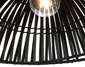 Ориенталска дъгова лампа с черен бамбуков абажур - Pua