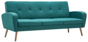 246993 vidaXL 3-местен диван, текстил, зелен