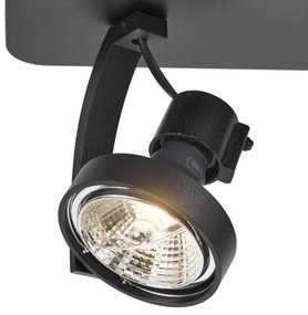 Дизайнерски таванен прожектор черен GU10 70mm 2-лампи регулируем - Vo