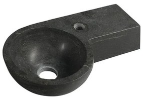 Черен каменен малък умивалник 40x23 cm Blok – Sapho