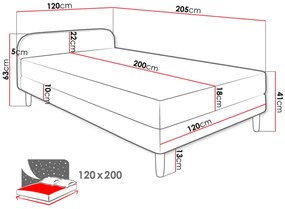 Тапицирано легло Hot II-Green-120 x 200