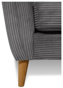 Тъмносив диван от рипсено кадифе 206 cm Paris – Scandic