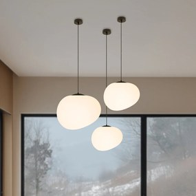 Черно-бяло висящо осветително тяло ø 25 cm Stones – Candellux Lighting