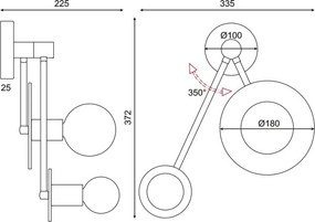 Аплика Dot Въртящ се-Черен