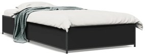 845121 vidaXL Рамка за легло, черна, 75x190 см, инженерно дърво и метал
