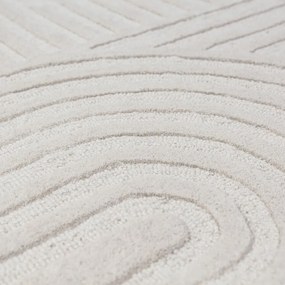 Ръчно изработена вълнена пътека в цвят слонова кост 60x230 cm Zen Garden – Flair Rugs