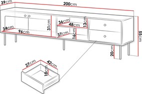 ТV шкаф Valerio 200-Leuko
