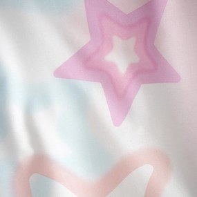 Бяло-розово двойно детско спално бельо 200x200 cm Ombre Stars – Catherine Lansfield