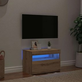 856311 vidaXL ТВ шкаф с LED осветление, 60x35x40 см, инженерно дърво