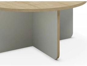 Светлозелена/естествена кръгла масичка за кафе с дъбов плот ø 80 cm Hillary – Marckeric