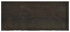 3156444 vidaXL Плот за маса тъмнокафяв 140x60x(2-4) см обработен масивен дъб