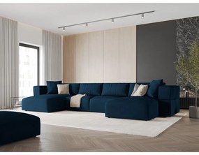 Син ъглов U-образен диван Esther – Milo Casa