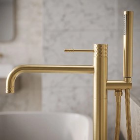 Cмесител-свободно стоящ  Rea Lungo Diamond Brush Gold
