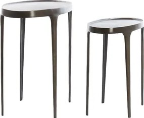 Метални кръгли странични масички в комплект от 2 бр. 33x70 cm Arica – Light &amp; Living