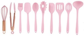 XJ-09C003C-1-10PC Силиконов комплект за готвене , 10 части / розов