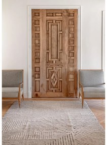 Светлокафяв ръчно изработен вълнен килим подходящ за пране 170x240 cm Golden Coffee – Lorena Canals