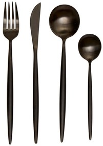 Черен прибори за хранене 16 бр. от неръждаема стомана Modern retro – Premier Housewares