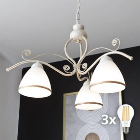 BRILAGI - LED полилей на верига ANTICO 3xE27/60W/230V 3000K, бяла патина