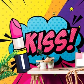 Тапет – Поп арт червило - KISS!