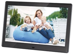 Sencor - Цифрова фоторамка с високоговорител 230V черна + дистанционно управление