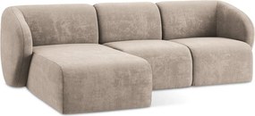 Светлокафяв шенилов ъглов диван (ляв ъгъл) Lani – Makamii
