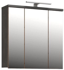 Стенно шкафче за баня с огледало VENOM антрацит/кафяво