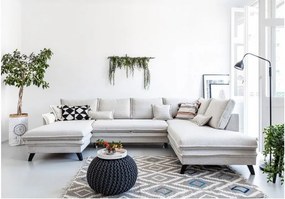 Бежов разтегателен ъглов диван (десен ъгъл/"U" форма) Charming Charlie – Miuform