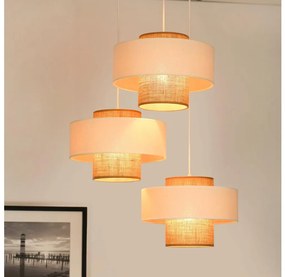 Brilagi - Полилей DALLAS 3xE27/15W/230V кафяв/крем/бял