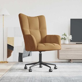 328180 vidaXL Релакс стол, кафяв, кадифе