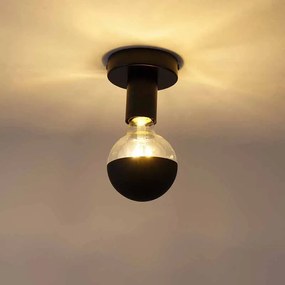 Дизайнерска таванна лампа черна с G95 рефлектор черен - Facile