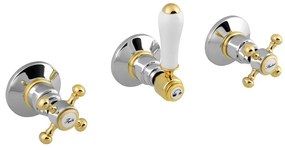 Вградена душ батерия в лъскаво-сребрист и златист цвят (2 изхода) Antea – Sapho