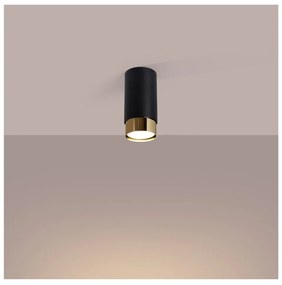 Осветително тяло за таван в черен и златист цвят Crown – Sollux